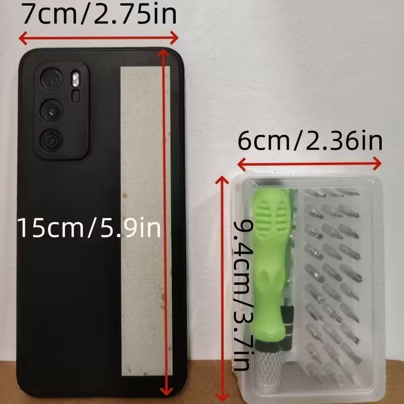 Kit de tournevis de précision 32-en-1 - Tournevis magnétiques compacts à tête cruciforme et plate pour la réparation de véhicules, de meubles, de téléphones portables, d'appareils photo et d'équipements légers