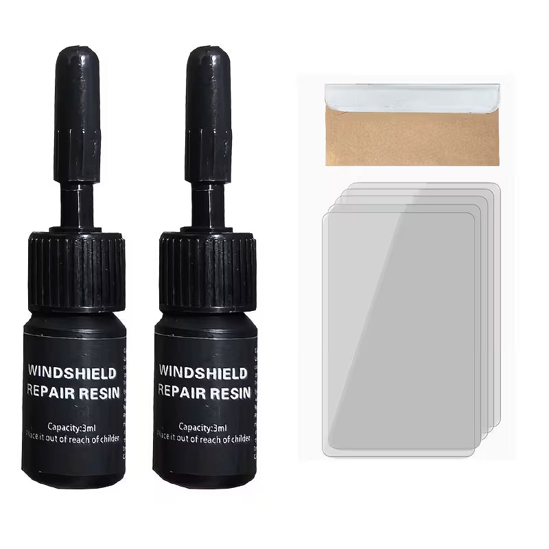 2 Kit de Réparation de Vitre - | Outil de Restauration pour Vitres de Voiture | Kit d'Application Facile | Groupe de Réparation de Verre ABS