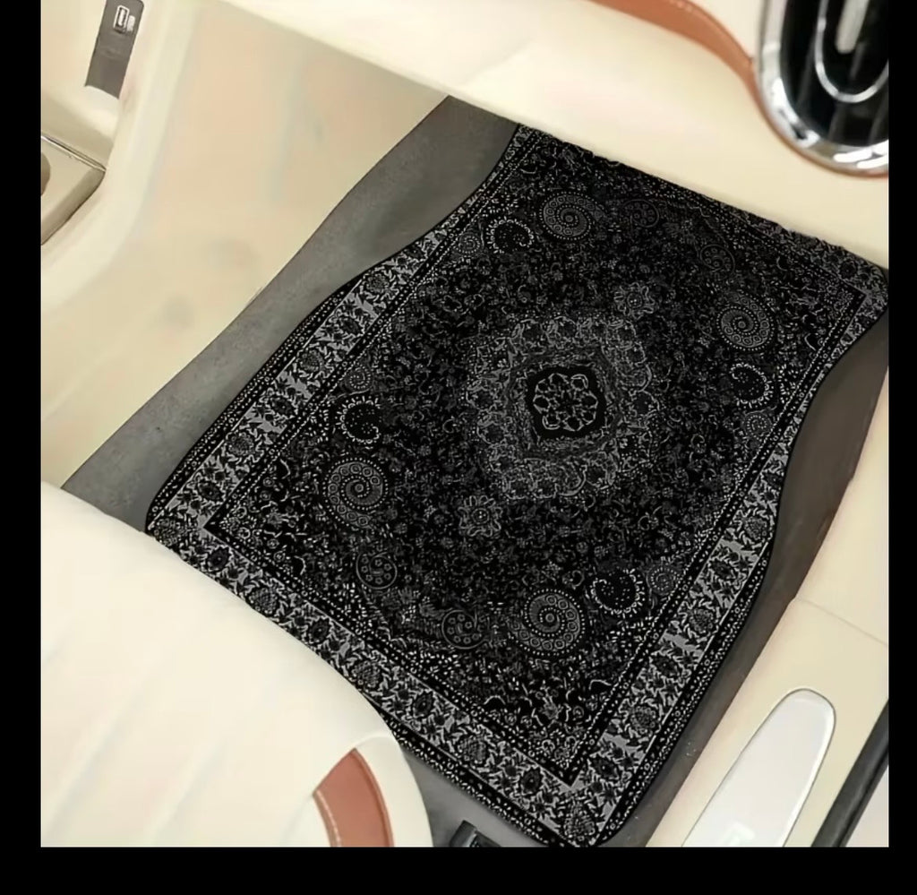 4 tapis de voiture style ethnique noir