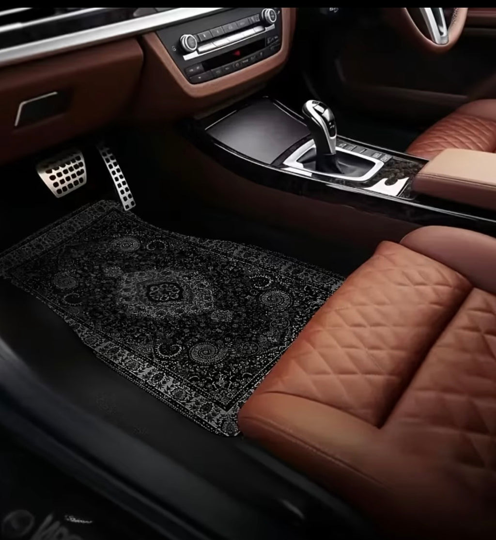 4 tapis de voiture style ethnique noir