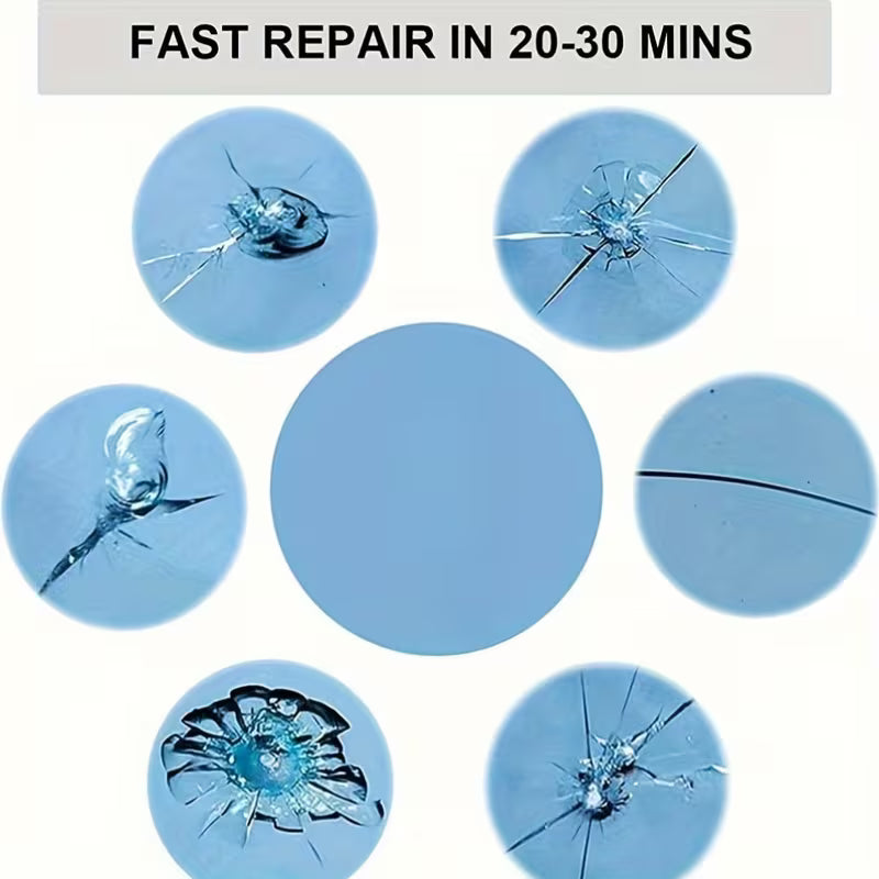 2 Kit de Réparation de Vitre - | Outil de Restauration pour Vitres de Voiture | Kit d'Application Facile | Groupe de Réparation de Verre ABS