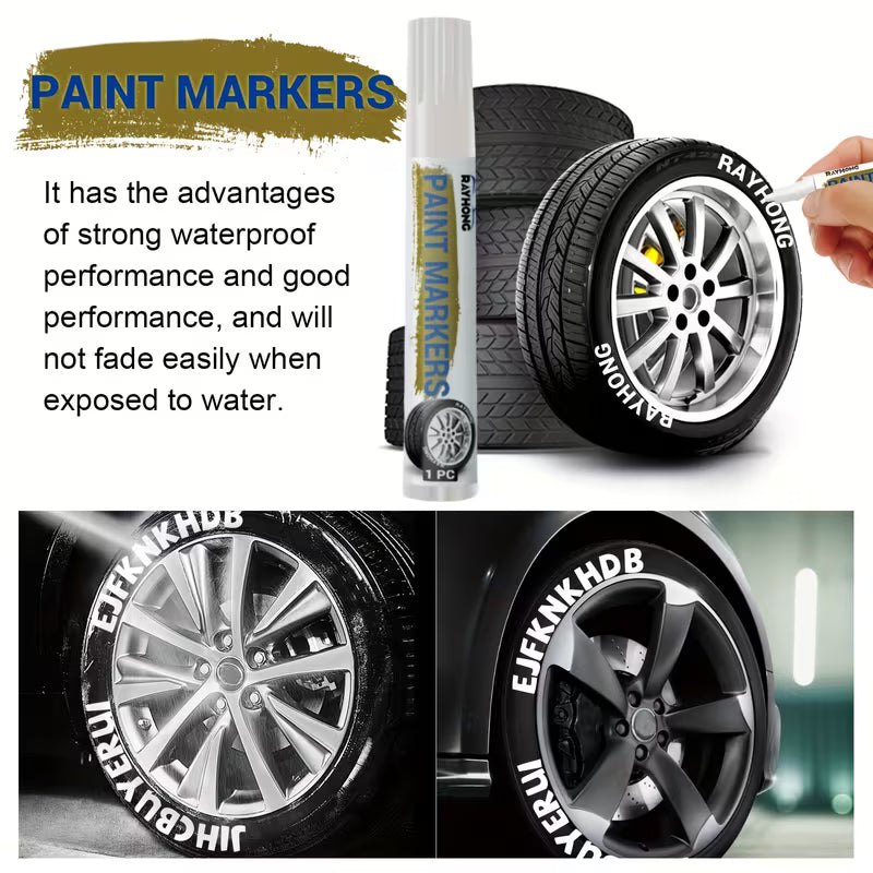 3pcs Marqueur de Pneu de Voiture à Base d'Huile Haute Qualité Imperméable à Séchage Rapide&nbsp;