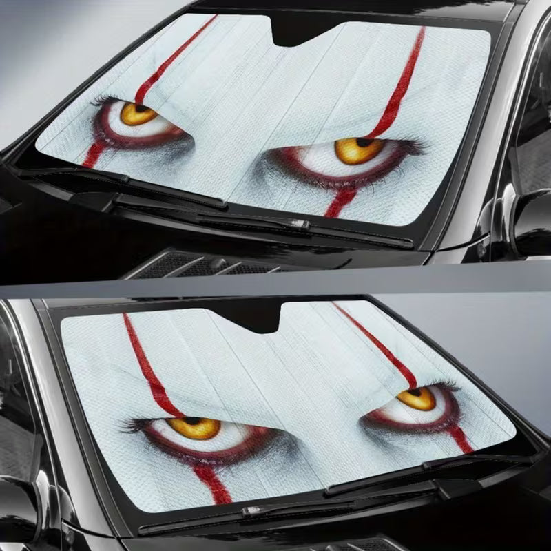 1pc IT Clown Eyes Pare-soleil de voiture, Protection UV